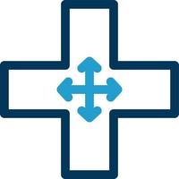 Four Way Intersection Vector Icon Design