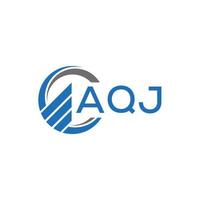 AQJ Flat accounting logo design on white background. AQJ creative initials Growth graph letter logo concept. AQJ business finance logo design. vector