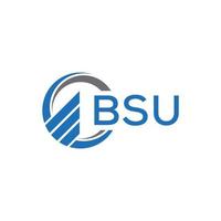 BSU Flat accounting logo design on white background. BSU creative initials Growth graph letter logo concept. BSU business finance logo design. vector