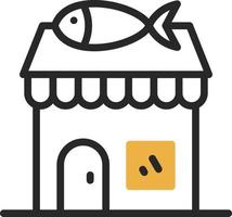 diseño de icono de vector de tienda de pescado