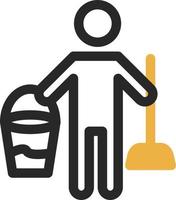 Cleaning Man Vector Icon Design