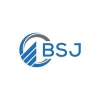 BSJ Flat accounting logo design on white background. BSJ creative initials Growth graph letter logo concept. BSJ business finance logo design. vector