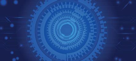 Abstract circle digital over dark blue background. Technology concept about circuit board data, engineer futuristic high tech communication. vector