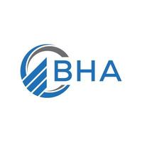 BHA Flat accounting logo design on white background. BHA creative initials Growth graph letter logo concept. BHA business finance logo design. vector