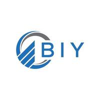 BIY Flat accounting logo design on white background. BIY creative initials Growth graph letter logo concept. BIY business finance logo design. vector