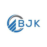 BJK Flat accounting logo design on white background. BJK creative initials Growth graph letter logo concept. BJK business finance logo design. vector