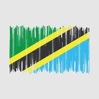 cepillo de bandera de tanzania vector