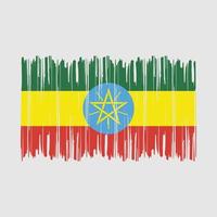 Ethiopia Flag Brush vector