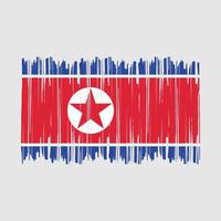 pincel de bandera de corea del norte vector