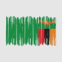 Zambia Flag Brush vector