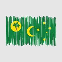 cepillo de bandera de las islas cocos vector