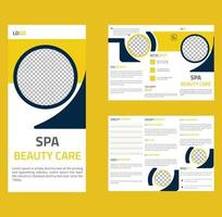 Spa trifold brochure premium template design vector