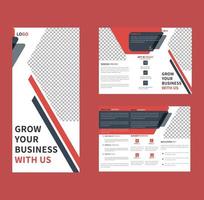 Corporate trifold brochure business template vector