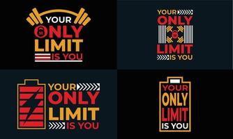 best typography t shirt design for gym and fitness inspiration. vector