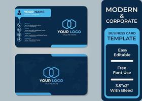 Creative modern abstract corporate clean and simple double-sided business card template design, Stylish stationery design and professional business card design Free Vector