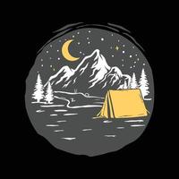 camping adventure mountain nature vector