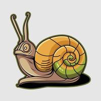 cartoon snail sad image vector