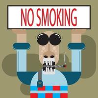 flat design illustration of no smoking vector