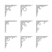 Set Hand Draw Of Corners Different vector