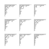 Set Hand Draw Of Corners Different vector