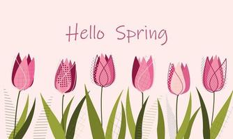 Hello spring background vector