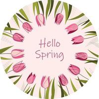 Hello spring background vector