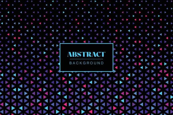 Colorful triangle geometric shapes halftone style on a black background
