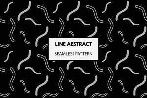 Wiggly wave white lines cute abstract seamless repeat swatch pattern black background vector