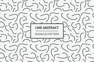 Hand drawn black line curvy wiggly shapes abstract seamless repeat swatch pattern vector