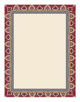 Vintage red border frame in Eastern style. Ornate element for design and place for text. Ornamental vintage pattern for wedding invitations and greeting cards. Traditional decor. vector