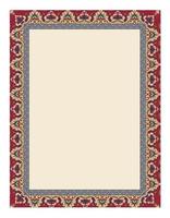 Vintage red border frame in Eastern style. Ornate element for design and place for text. Ornamental vintage pattern for wedding invitations and greeting cards. Traditional decor. vector