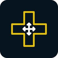Four Way Intersection Vector Icon Design