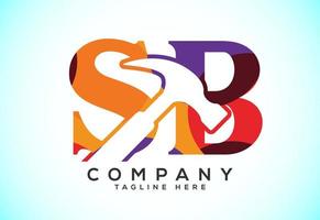 Polygonal Letter S B Logo Design Vector Template. Graphic Alphabet Symbol For Corporate Business Identity