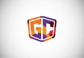 Letter G C Low Poly Logo Design Vector Template. Graphic Alphabet Symbol For Corporate Business Identity