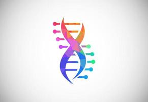 poligonal adn vector logo. genética logo diseño concepto. logo para medicamento, ciencia, laboratorio, negocio, y empresa identidad