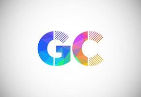 Letter G C Low Poly Logo Design Vector Template. Graphic Alphabet Symbol For Corporate Business Identity