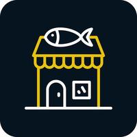 diseño de icono de vector de tienda de pescado