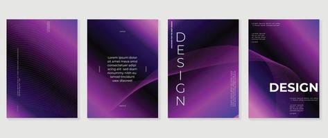 Vibrant colorful gradient background vector set. Trendy abstract curve line art and gradient fluid background. Futuristic design illustration for cover, wallpaper, poster, business, card, banner.