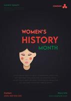 De las mujeres historia mes. De las mujeres día celebracion póster diseño en marzo 8vo. vector