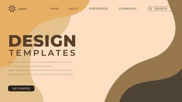 Landing page banner template. Simple liquid form website homepage layout design. vector