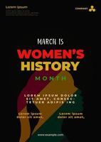 Womens History Month. Womens day celebration poster design on march 8th. Vector