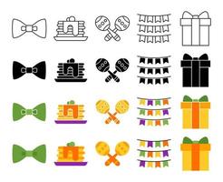 Collection of design elements for Mardi gras vector