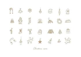 Christmas icons drawing in hand sketch style on light background vector