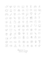 Minimalist linear icons for business drawing on white background. vector