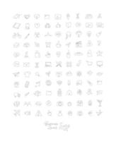 Minimalist linear icons for business drawing on white background. vector