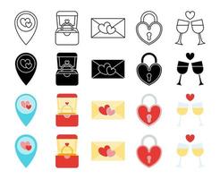 Collection of design elements for Valentine day vector