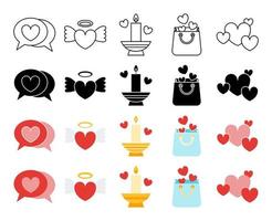 Collection of design elements for Valentine day vector