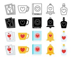 Collection of design elements for Valentine day vector