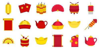 Set of Chinese New Year in flat style vector