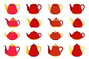 Teapot in flat style isolated vector